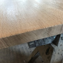 Eiche, Tischplatte, verleimt, astig, rustikal, 160x80x4,5cm, beidseitig Baumkante, naturbelassen